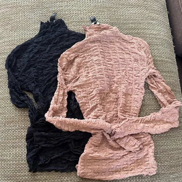 Forever 21 Black and Pink Textured Tops - Picture 1 of 2